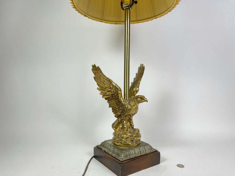 Vintage Brass Eagle Table Lamp 34H [Photo 13]