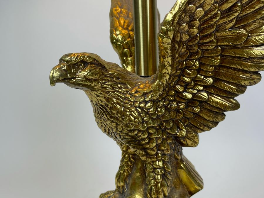 Vintage Brass Eagle Table Lamp 34H [Photo 9]