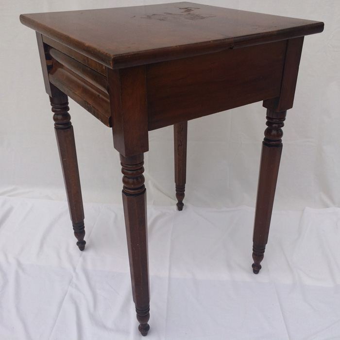 Antique Primitive End Table, Single Drawer [Photo 2]