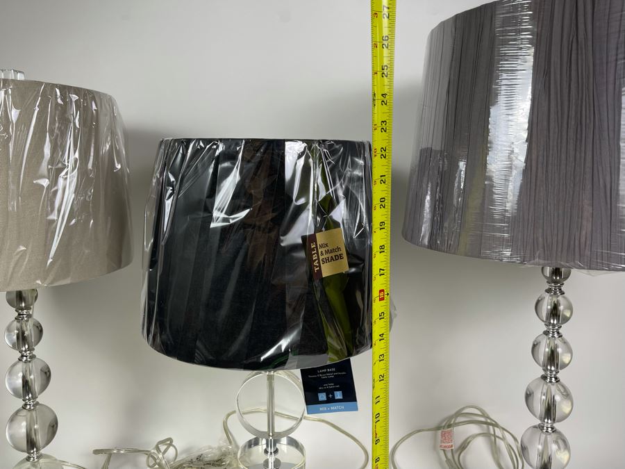 (3) Modern Table Lamps With Shades 22H-27H [Photo 10]