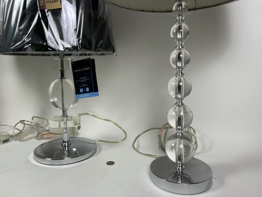 (3) Modern Table Lamps With Shades 22H-27H [Photo 8]