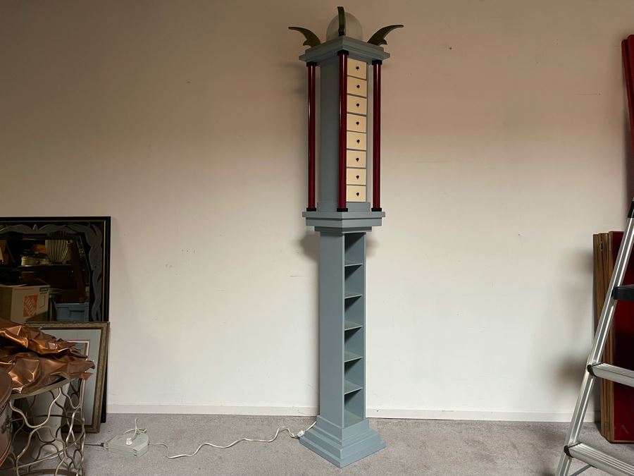 David Lavington (American, 1951–1995) Architectural Sculpture Tower From Music Tower Series With Working Light On Top 15'W X 6'8'H Retails $5,000 [Photo 12]