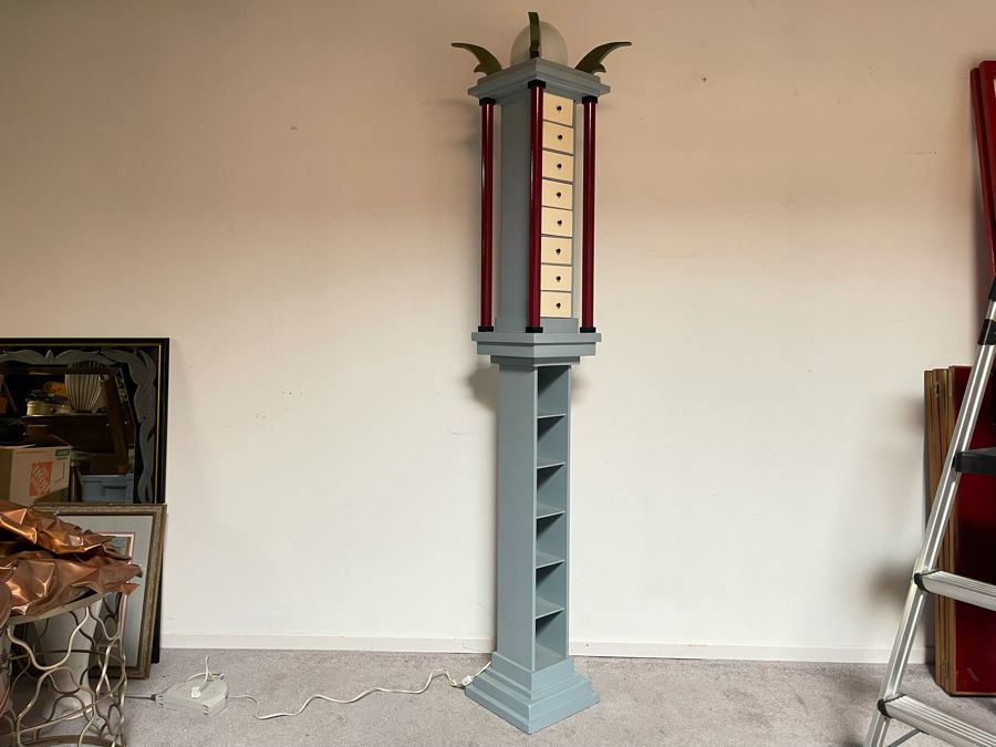 David Lavington (American, 1951–1995) Architectural Sculpture Tower From Music Tower Series With Working Light On Top 15'W X 6'8'H Retails $5,000 [Photo 13]