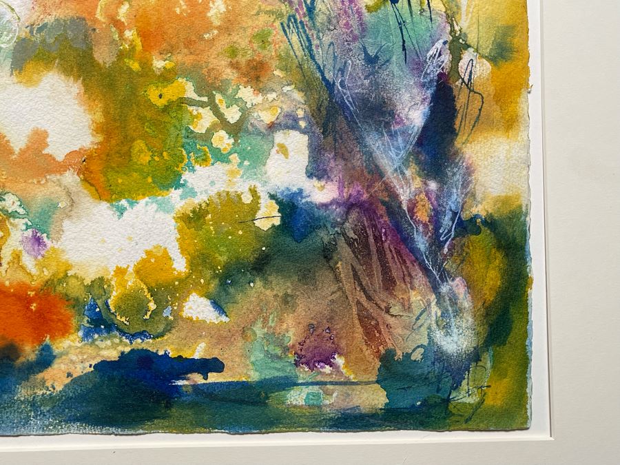 Original Jean Klafs Abstract Watercolor Painting On Paper 23 X 15 [Photo 5]