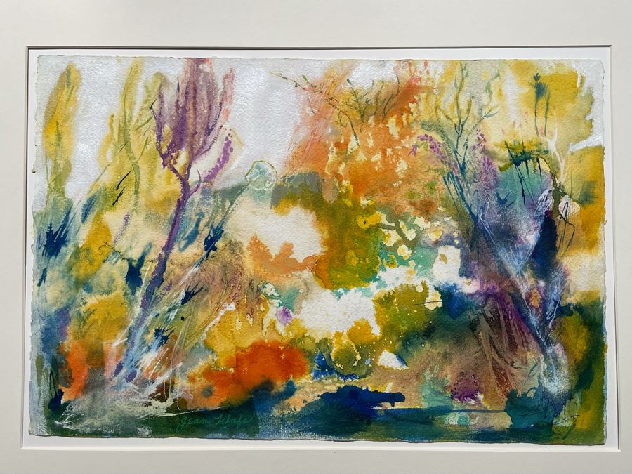 Original Jean Klafs Abstract Watercolor Painting On Paper 23 X 15 [Photo 2]