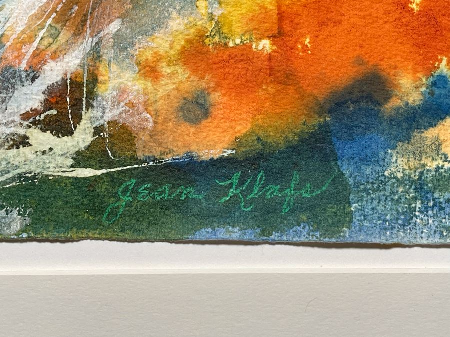 Original Jean Klafs Abstract Watercolor Painting On Paper 23 X 15 [Photo 3]