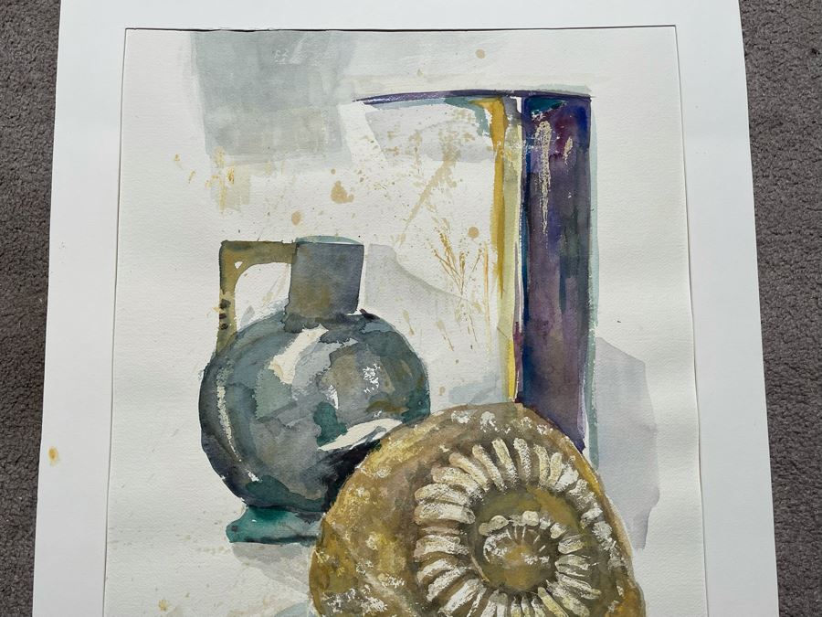 Original Jean Klafs Abstract Still Life Watercolor Painting On Paper 17 X 23 [Photo 4]