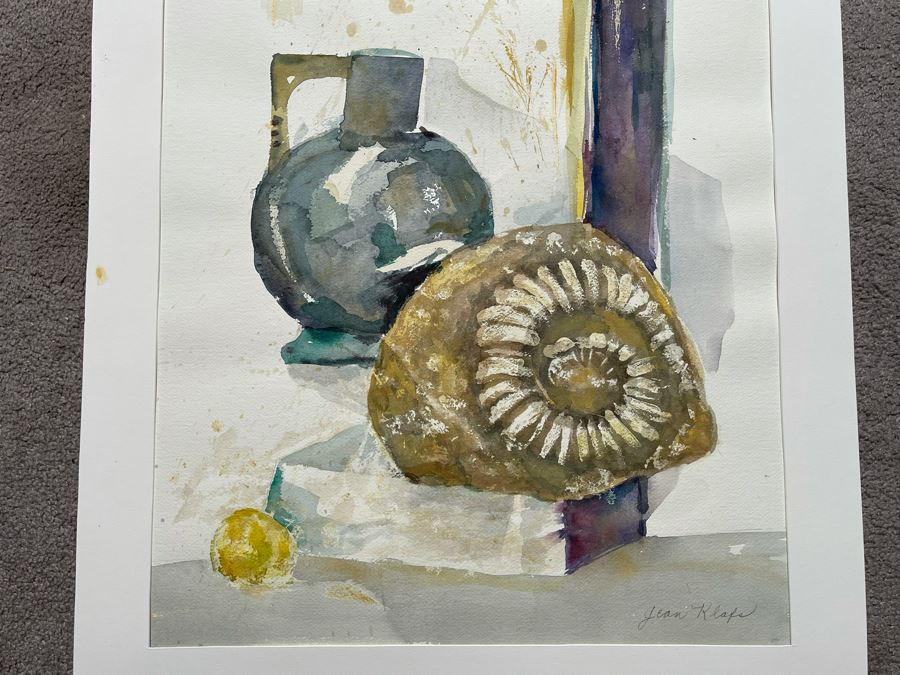 Original Jean Klafs Abstract Still Life Watercolor Painting On Paper 17 X 23 [Photo 3]
