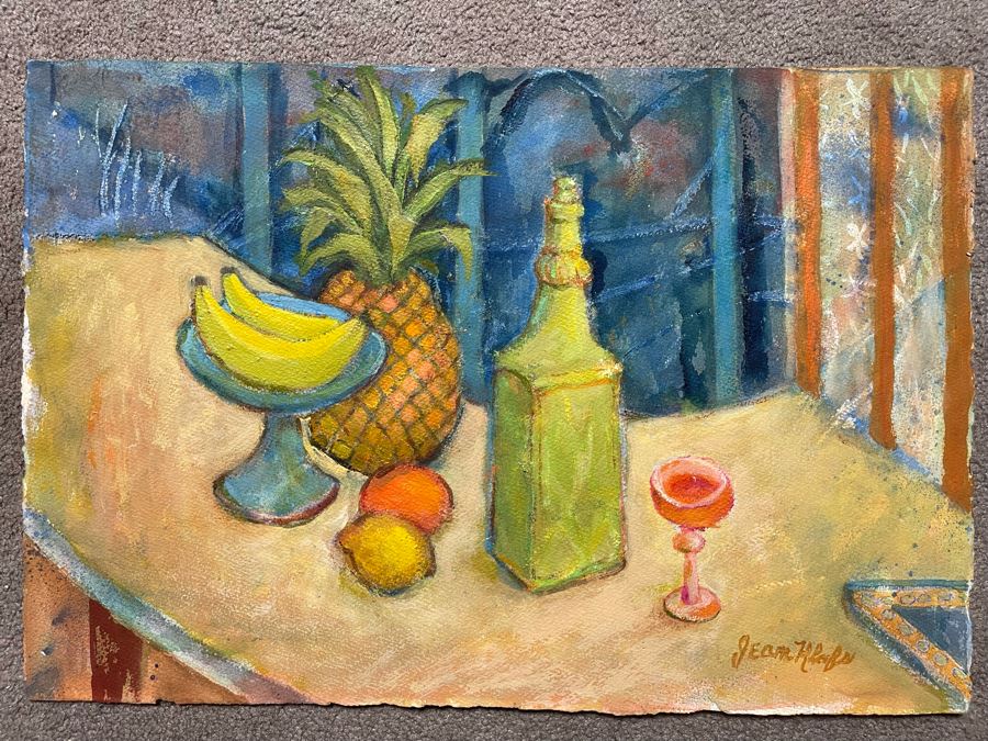 Original Jean Klafs Still Life Painting On Paper 22 X 15 [Photo 1]