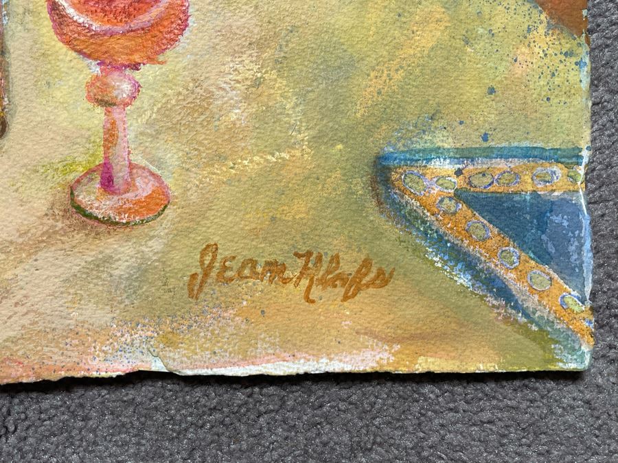 Original Jean Klafs Still Life Painting On Paper 22 X 15 [Photo 4]