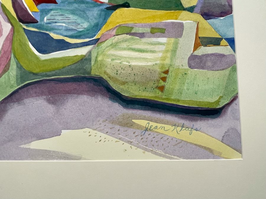 Original Jean Klafs Abstract Watercolor Painting On Paper 21 X 14.5 [Photo 5]