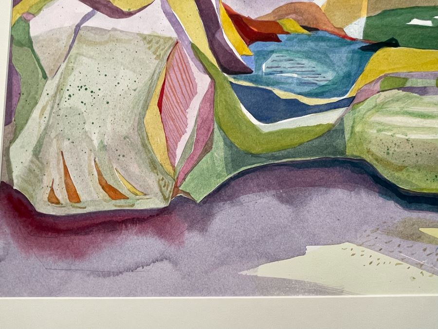 Original Jean Klafs Abstract Watercolor Painting On Paper 21 X 14.5 [Photo 8]