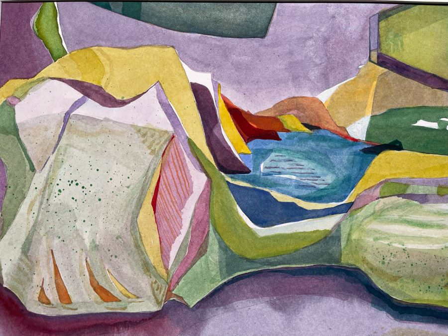 Original Jean Klafs Abstract Watercolor Painting On Paper 21 X 14.5 [Photo 2]