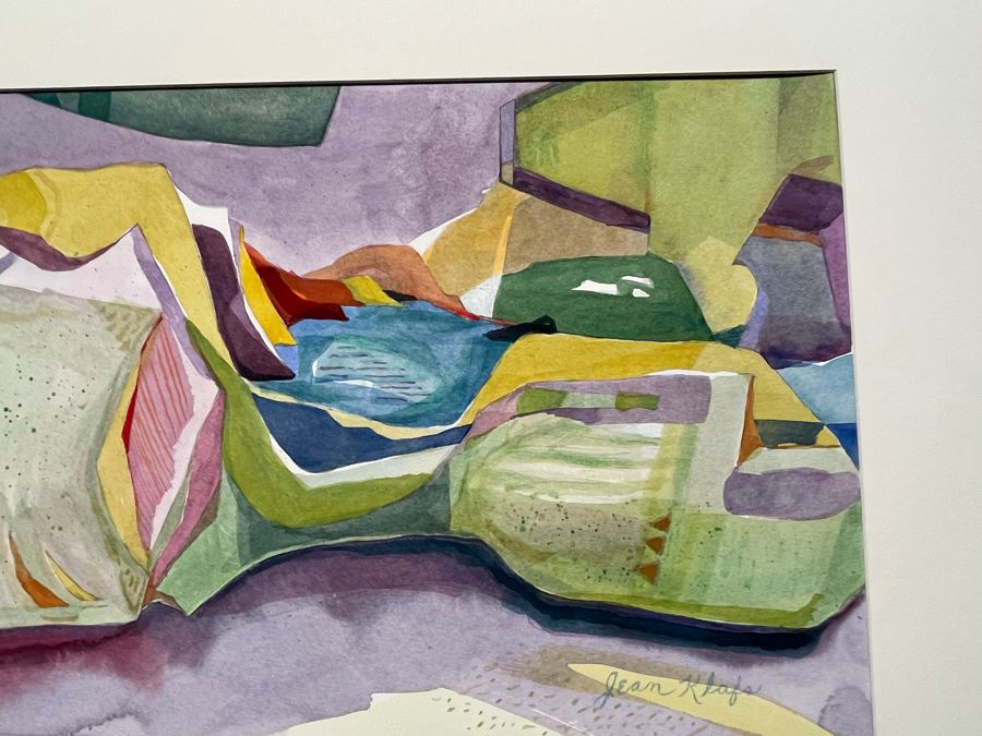 Original Jean Klafs Abstract Watercolor Painting On Paper 21 X 14.5 [Photo 4]