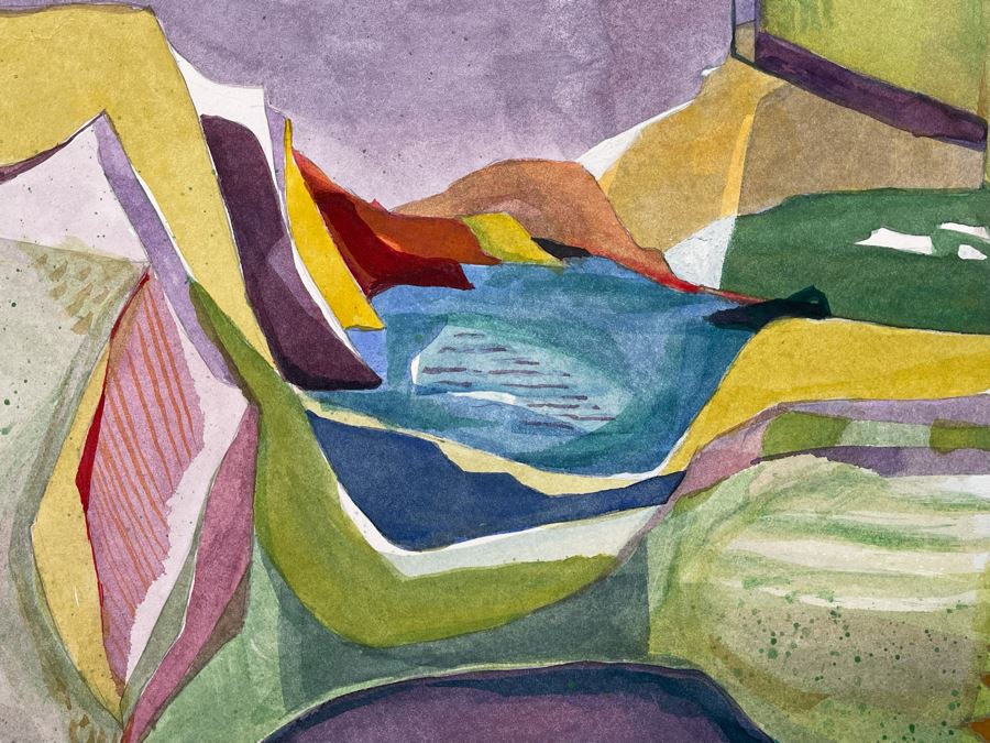 Original Jean Klafs Abstract Watercolor Painting On Paper 21 X 14.5 [Photo 3]