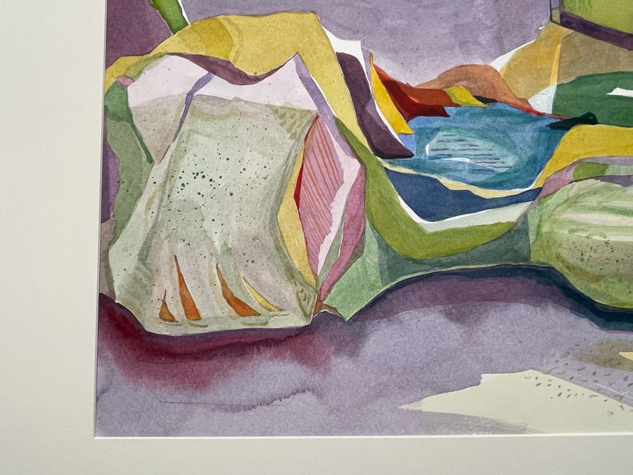 Original Jean Klafs Abstract Watercolor Painting On Paper 21 X 14.5 [Photo 9]