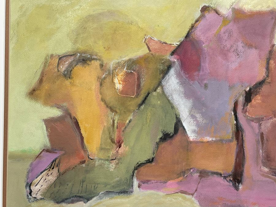 Original Jean Klafs Abstract Painting On Paper 23 X 17 [Photo 3]