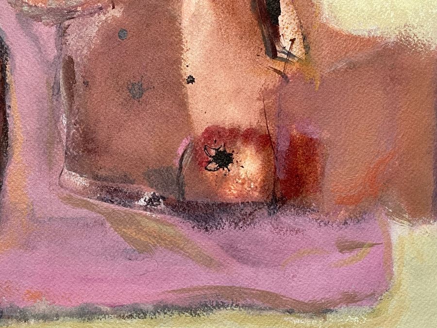 Original Jean Klafs Abstract Painting On Paper 23 X 17 [Photo 6]