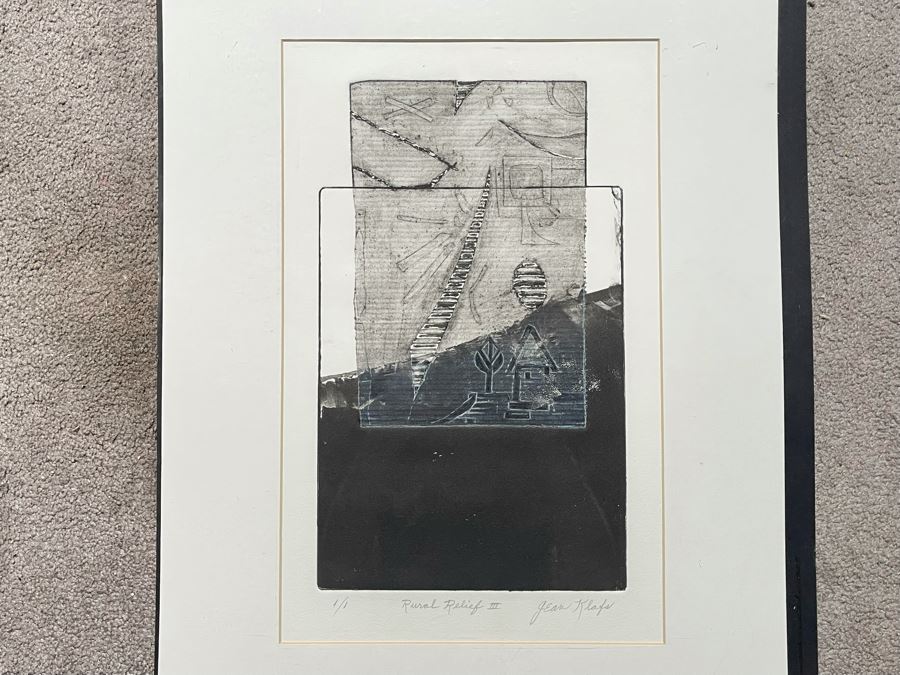 Original Jean Klafs Abstract Expressionist Monotype On Paper 1 Of 1 Titled 'Rural Relief III' 11 X 17 Retails $200 [Photo 3]
