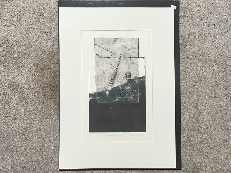 Original Jean Klafs Abstract Expressionist Monotype On Paper 1 Of 1 Titled 'Rural Relief III' 11 X 17 Retails $200 [Photo 2]