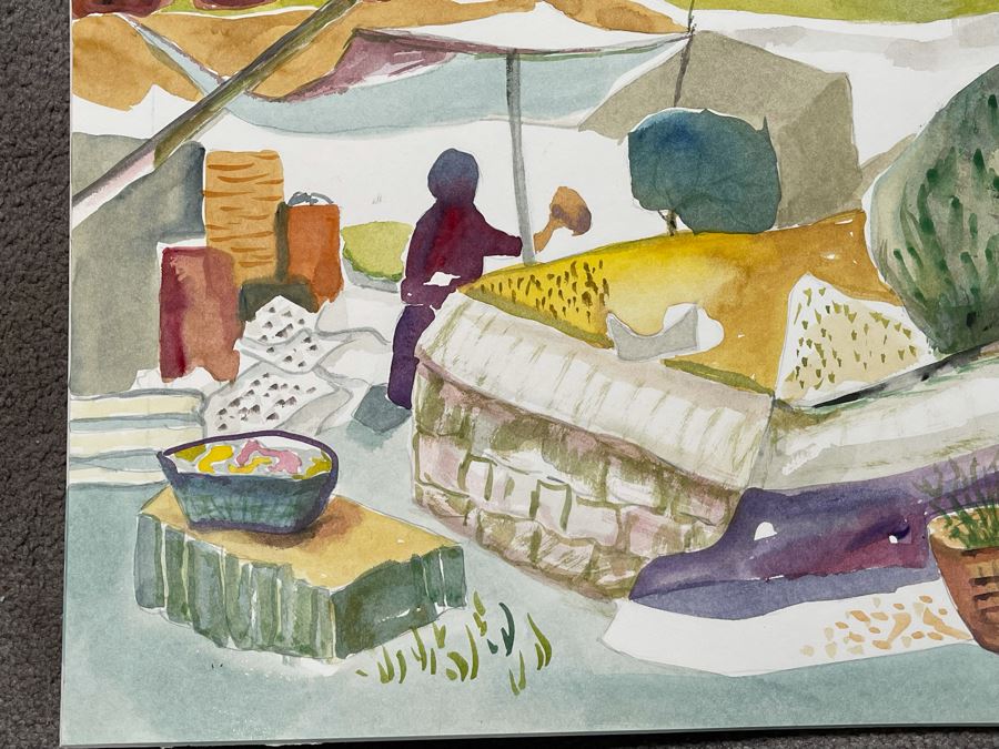 Original Jean Klafs Abstract Watercolor Painting On Paper 21 X 14 [Photo 2]