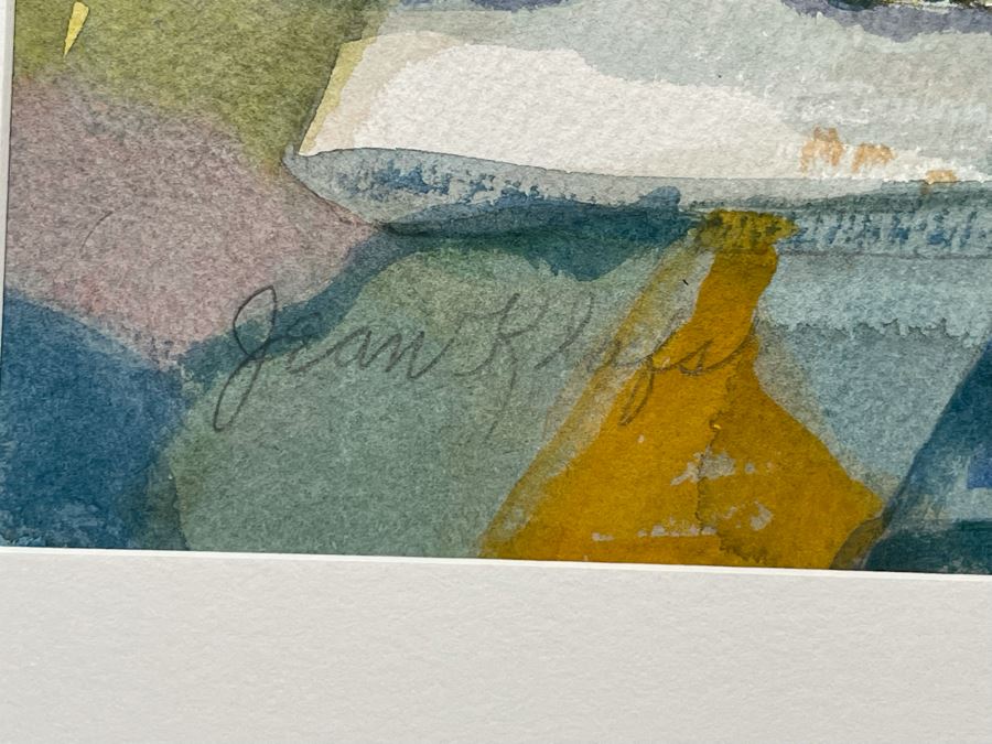 Original Jean Klafs Abstract Painting On Paper Titled 'Oaxaca Market' 23 X 18 [Photo 7]