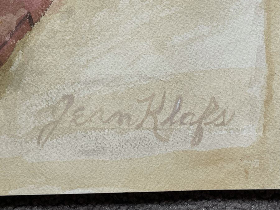 Original Jean Klafs Native American Pottery Watercolor Painting On Paper 24 X 18 [Photo 6]