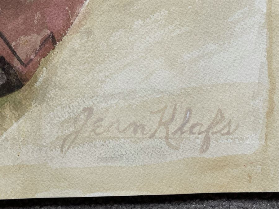 Original Jean Klafs Native American Pottery Watercolor Painting On Paper 24 X 18 [Photo 7]