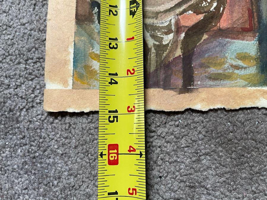 Vintage 1954 Original Jean Klafs Watercolor Painting On Paper 21 X 14 [Photo 8]