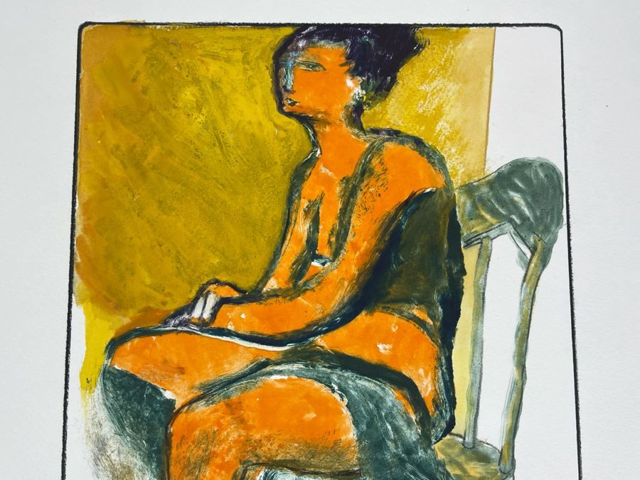 Original Jean Klafs Abstract Expressionist Monotype 1 Of 1 Of Woman On Paper 9 X 12 [Photo 3]