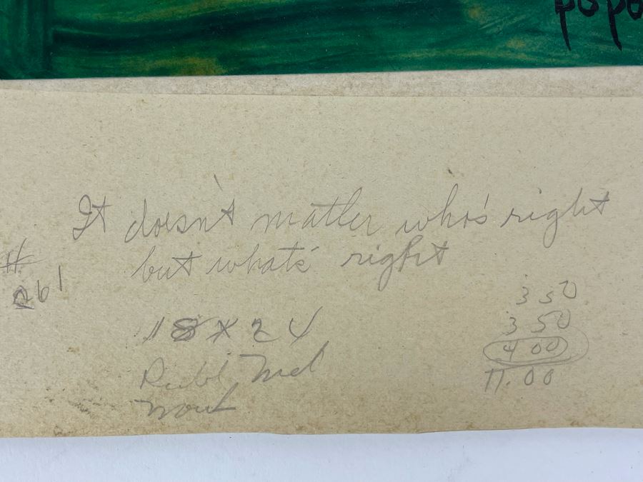 Original Stella Popowski Abstract Artwork With Artist Notes Titled 'It Doesn't Matter Who's Right But What's Right' 8 X 11 [Photo 11]