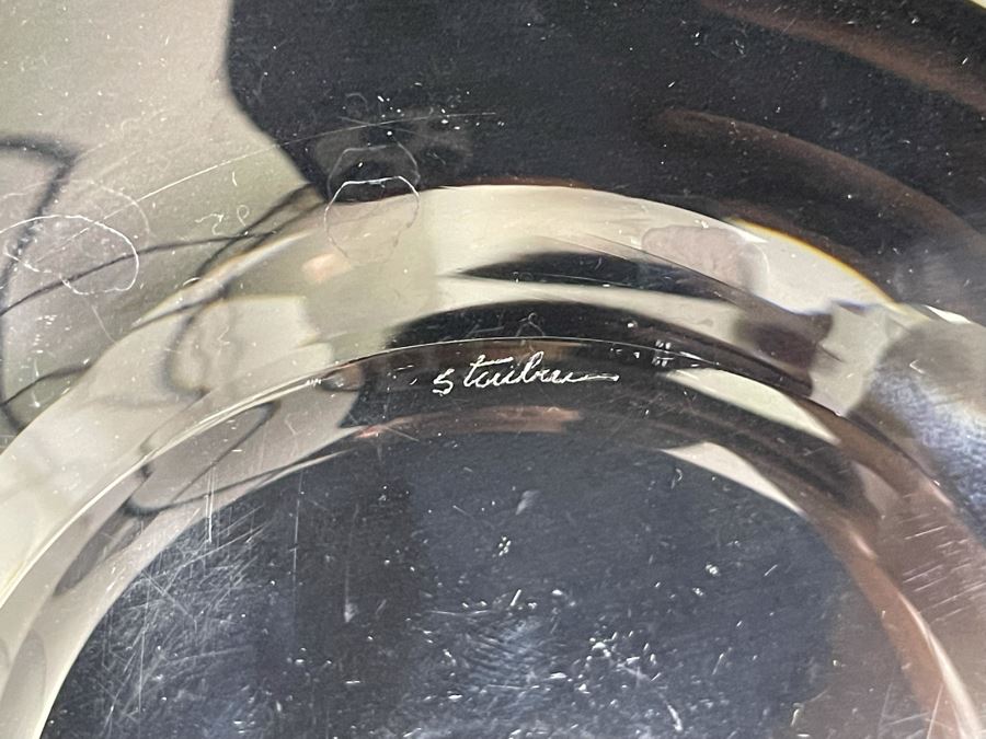 (12) Signed Steuben Clear Glass 8.5'R Plates With Original Boxes From Marshall Field & Company Steuben Glass Room [Photo 6]