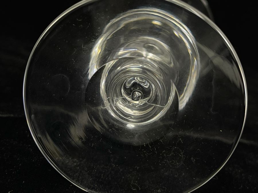 (12) Signed Steuben Clear Glass Stemware Bubble 4' Glasses With Original Boxes From Marshall Field & Company Steuben Glass Room [Photo 8]