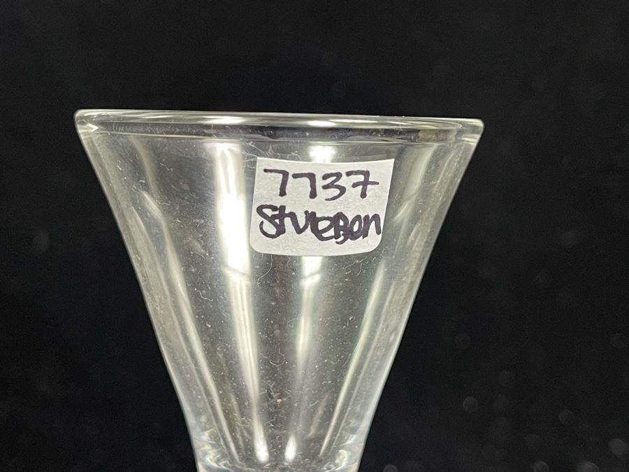 (12) Signed Steuben Clear Glass Stemware Bubble 4' Glasses With Original Boxes From Marshall Field & Company Steuben Glass Room [Photo 10]