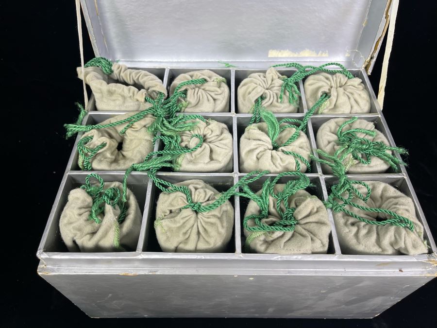 (12) Signed Steuben Clear Glass Stemware Bubble 4' Glasses With Original Boxes From Marshall Field & Company Steuben Glass Room [Photo 4]