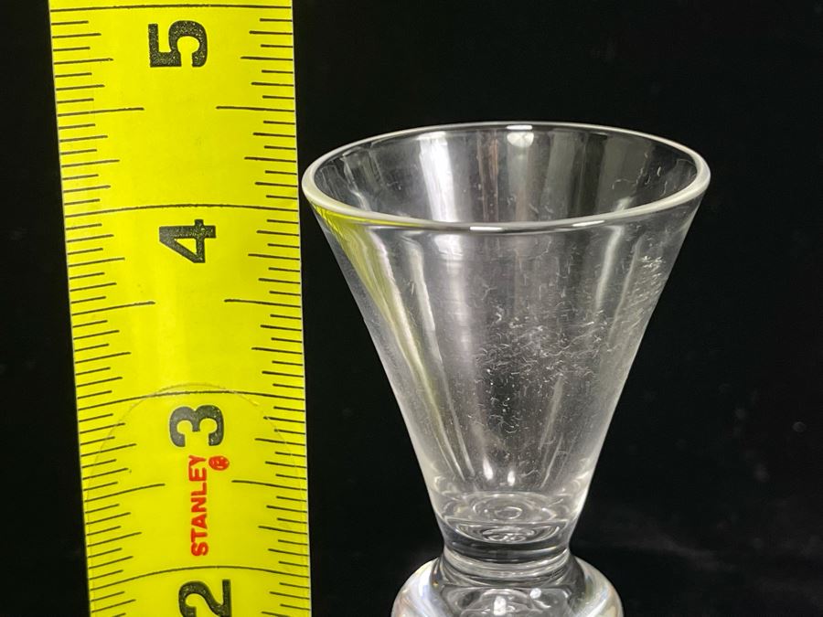 (12) Signed Steuben Clear Glass Stemware Bubble 4' Glasses With