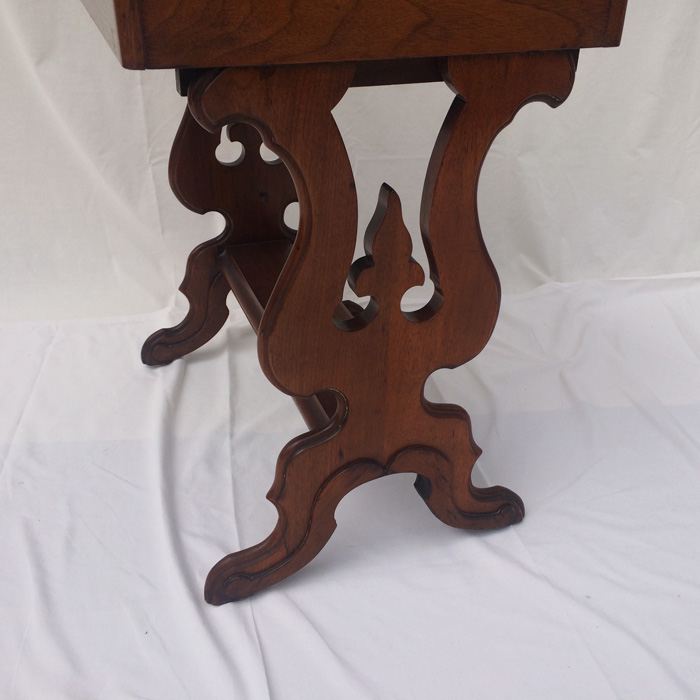 Antique Sewing Harp Table, Two Drawers, Mahogany [Photo 22]