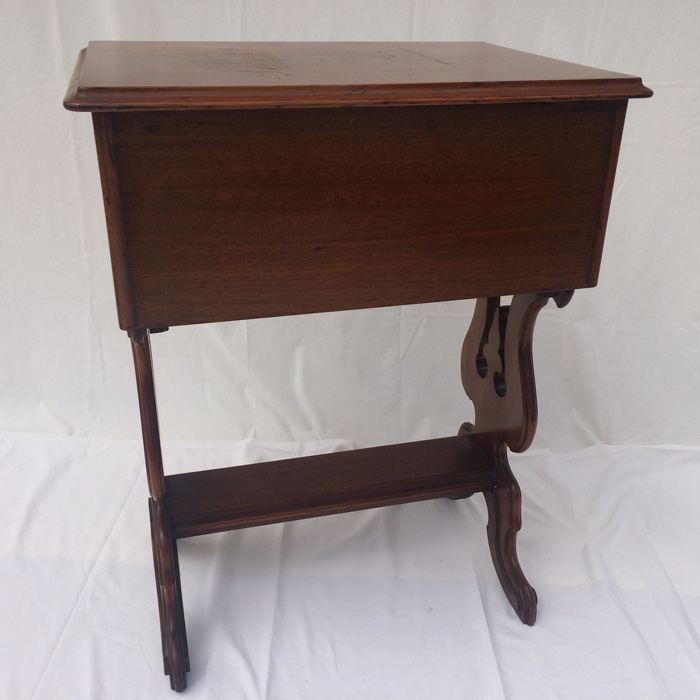 Antique Sewing Harp Table, Two Drawers, Mahogany [Photo 19]