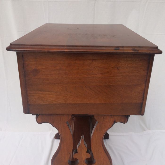 Antique Sewing Harp Table, Two Drawers, Mahogany [Photo 15]