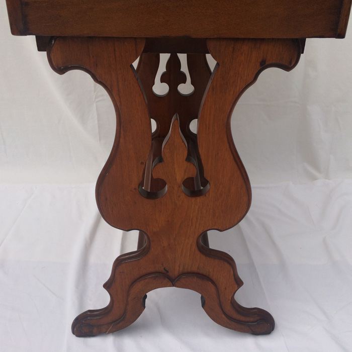 Antique Sewing Harp Table, Two Drawers, Mahogany [Photo 16]