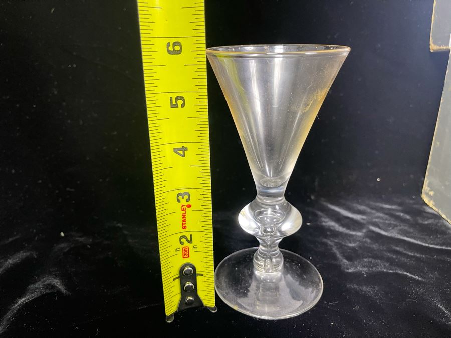 (6) Signed Steuben Clear Glass Stemware Bubble 5-3/4' Glasses With Original Boxes From Marshall Field & Company Steuben Glass Room [Photo 9]