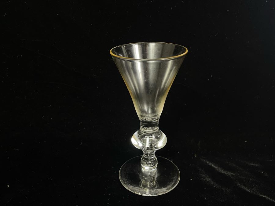 (6) Signed Steuben Clear Glass Stemware Bubble 5-3/4' Glasses With Original Boxes From Marshall Field & Company Steuben Glass Room [Photo 7]