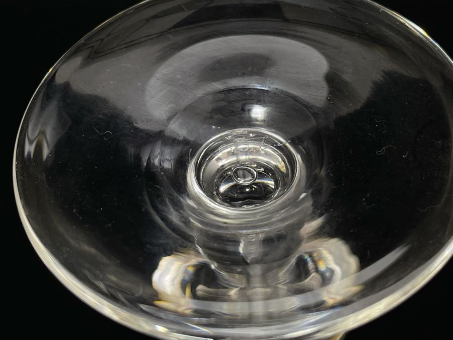 (6) Signed Steuben Clear Glass Stemware Bubble 5-3/4' Glasses With Original Boxes From Marshall Field & Company Steuben Glass Room [Photo 8]