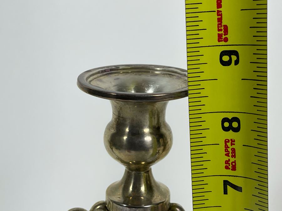 Pair Of Sterling Silver Weighted Candelabras 10W X 8.5H And Pair Of Sterling Silver Weighted Candle Holders [Photo 10]