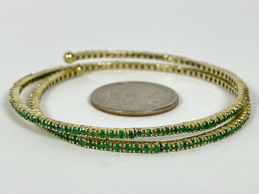 10K Gold Emerald Bracelet 2.5W 10.2g Fair Market Value (FMV) $300 Retail Value $900 [Photo 2]
