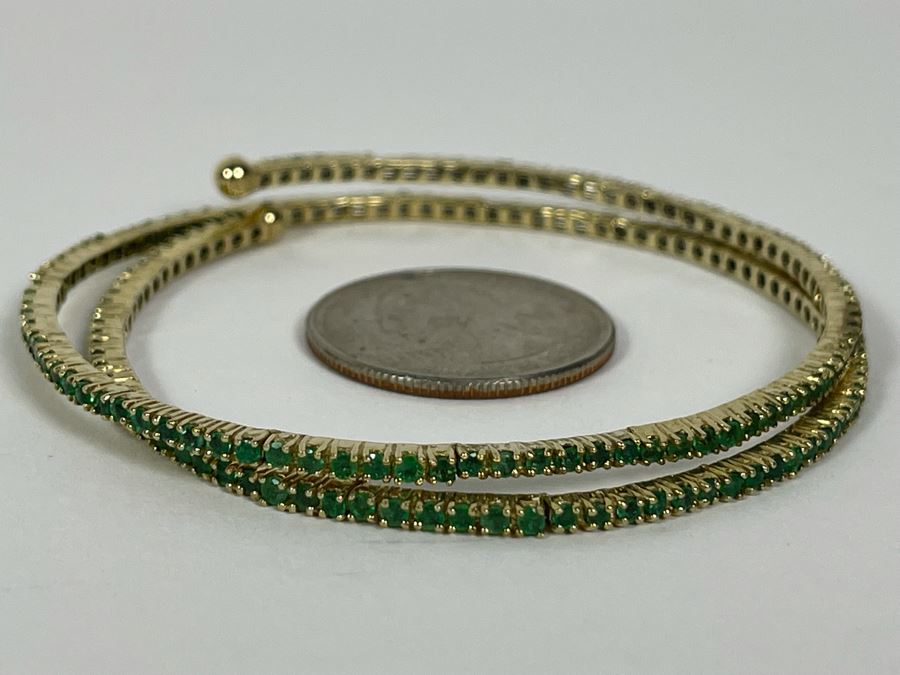 10K Gold Emerald Bracelet 2.5W 10.2g Fair Market Value (FMV) $300 Retail Value $900 [Photo 3]