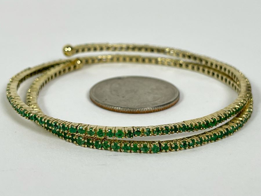 10K Gold Emerald Bracelet 2.5W 10.2g Fair Market Value (FMV) $300 Retail Value $900