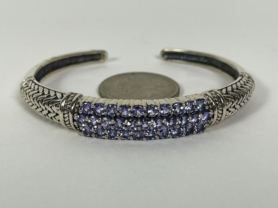 Sterling Silver Tanzanite Bangle 2.5W 21.3g FMV $100 Retails $300 [Photo 5]
