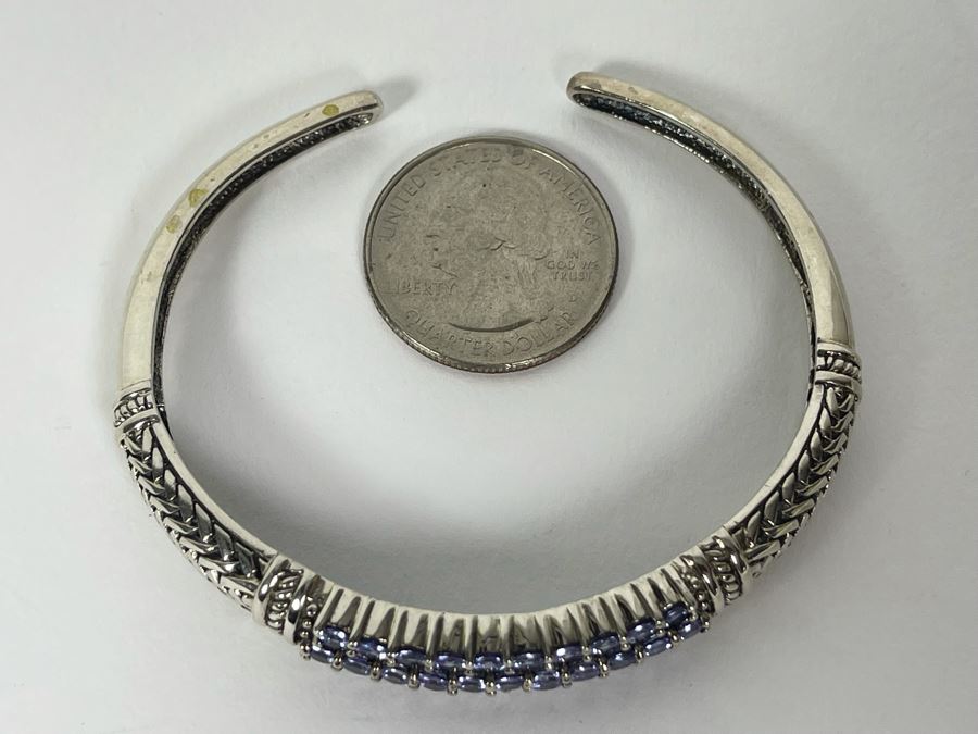 Sterling Silver Tanzanite Bangle 2.5W 21.3g FMV $100 Retails $300 [Photo 8]
