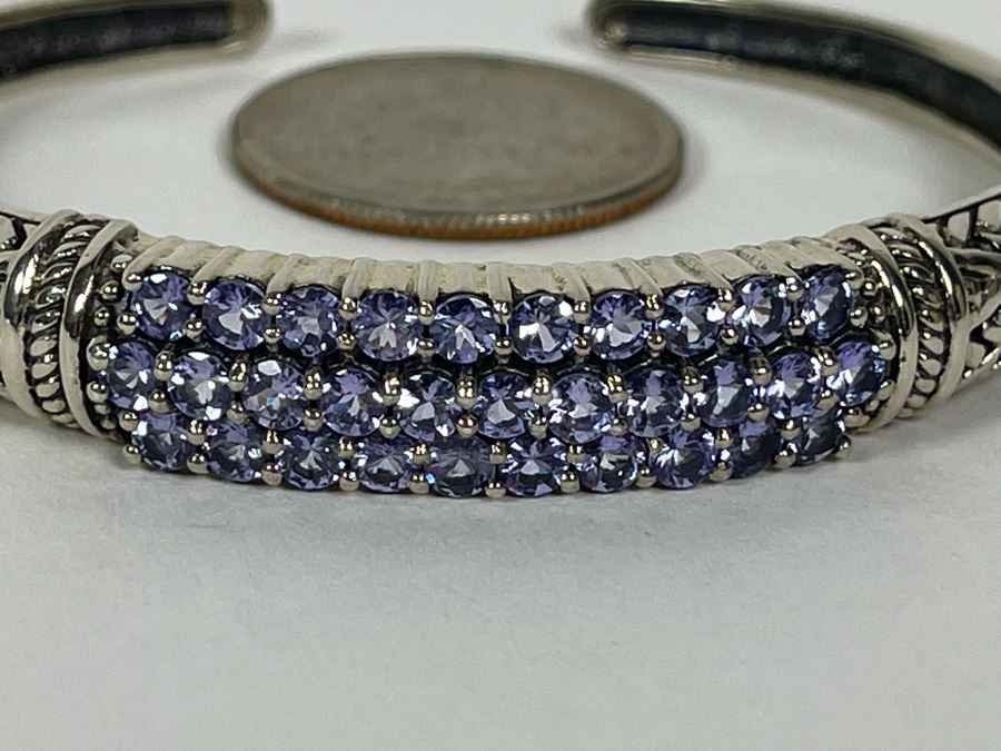 Sterling Silver Tanzanite Bangle 2.5W 21.3g FMV $100 Retails $300 [Photo 6]